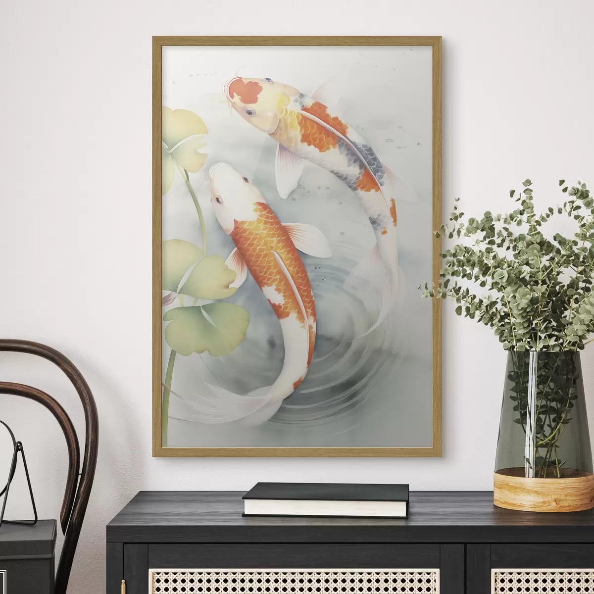 Plakat Dwie przepiękne ryby w stawie f46086