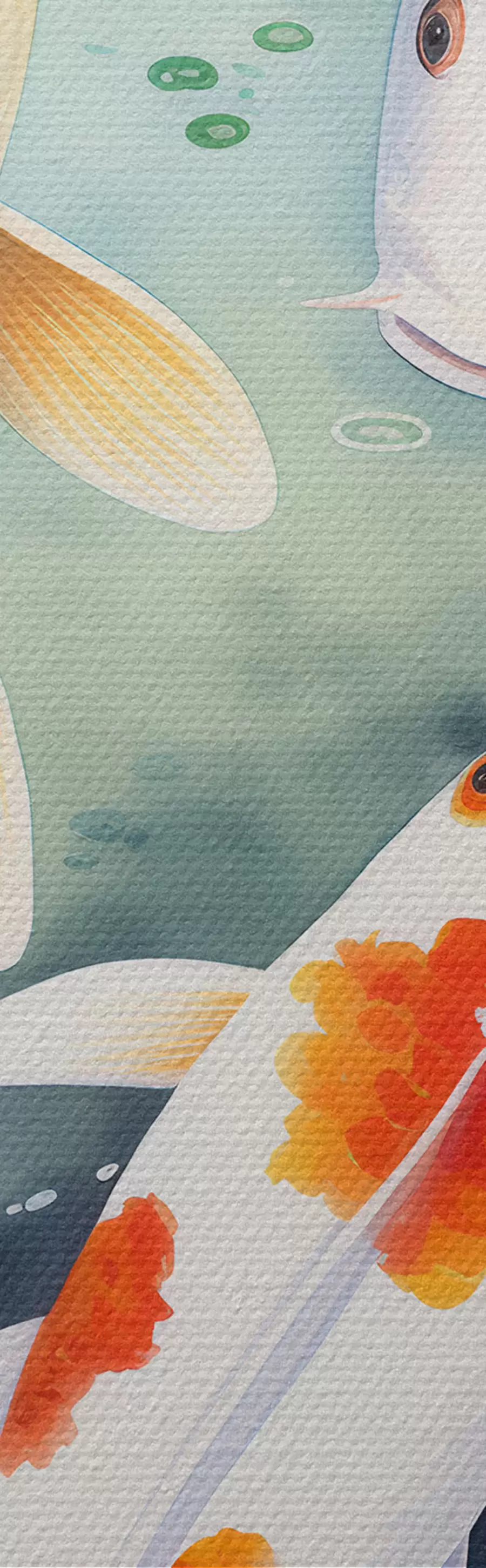 Obraz Piękne kwiaty lotosu i ryby m00868