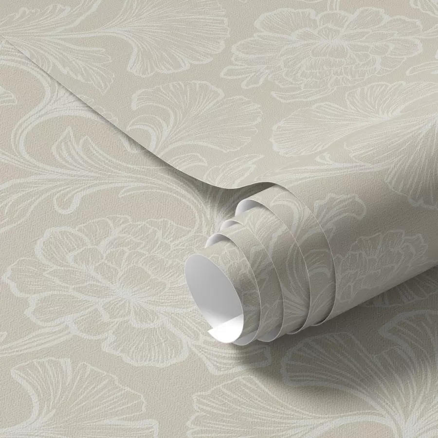 Fototapeta Wzór świetlny z miłorzębem i piwoniami a00700