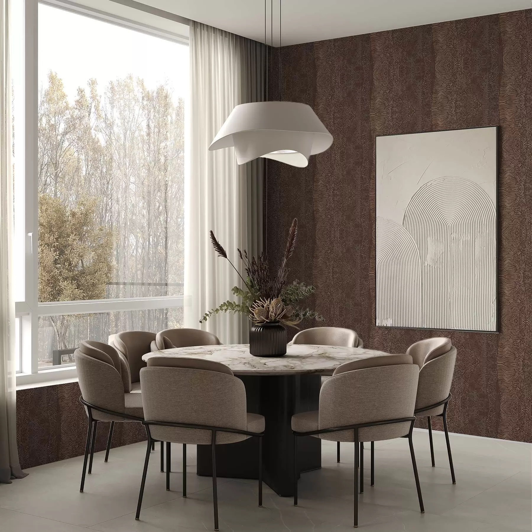 Fototapeta Falisty abstrakcyjny wzór w ciepłych odcieniach brązu a00804v1