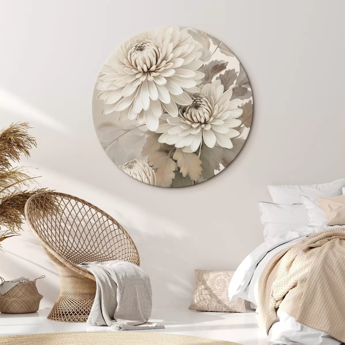 Okrągłe obrazy Abstrakcyjne chryzantemy r46261