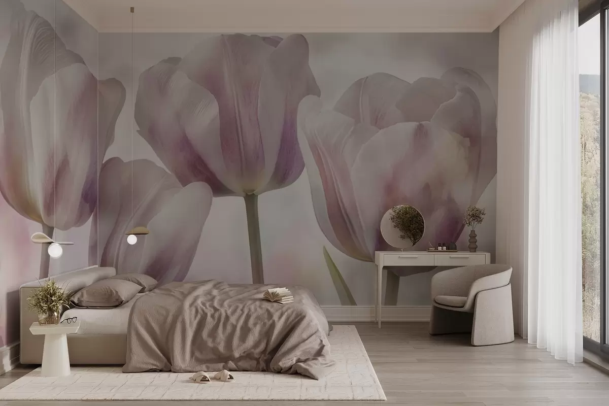 Fototapeta Tulipany w delikatnych kolorach w04700