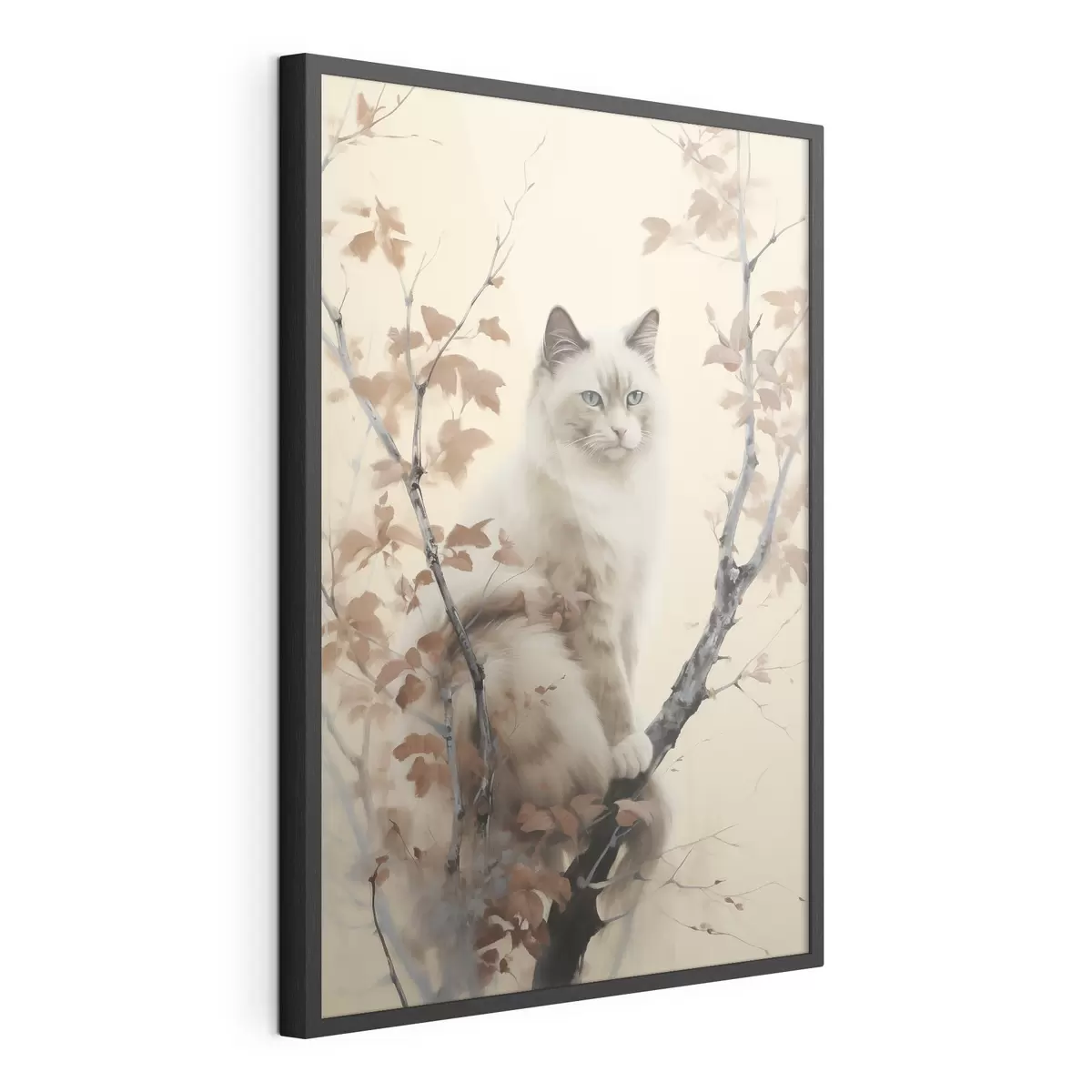 Plakat Kot siedzi na drzewie f46301