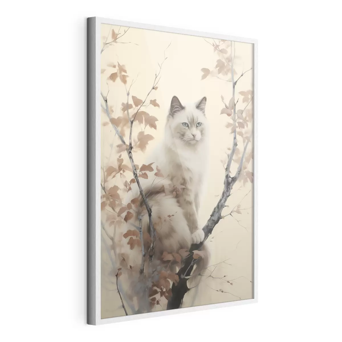 Plakat Kot siedzi na drzewie f46301