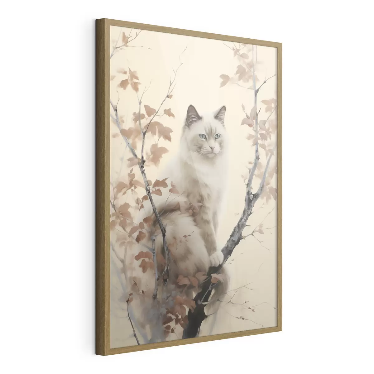 Plakat Kot siedzi na drzewie f46301
