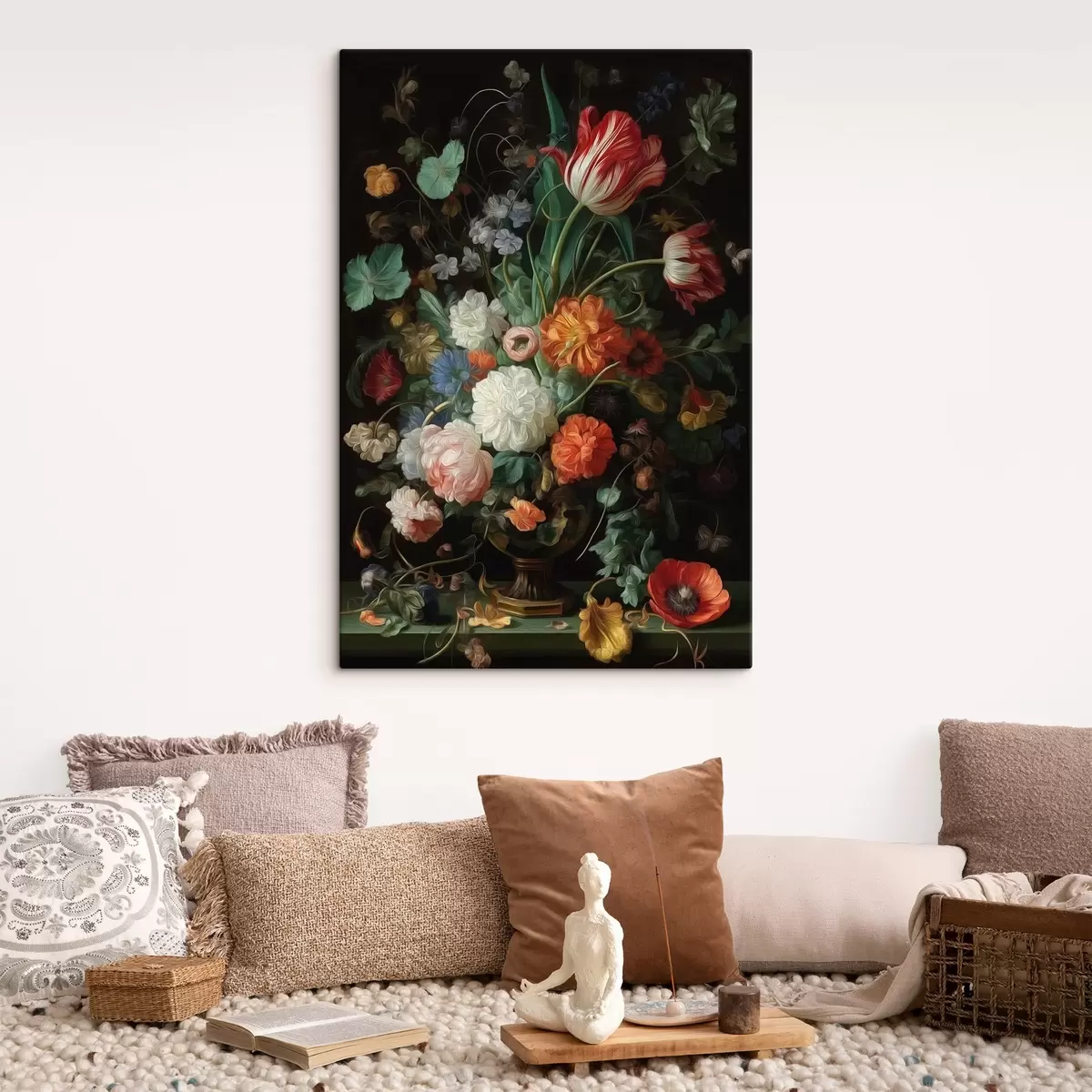 Obraz Kompozycja kwiatowa w stylu dawnych martwych natur s46145