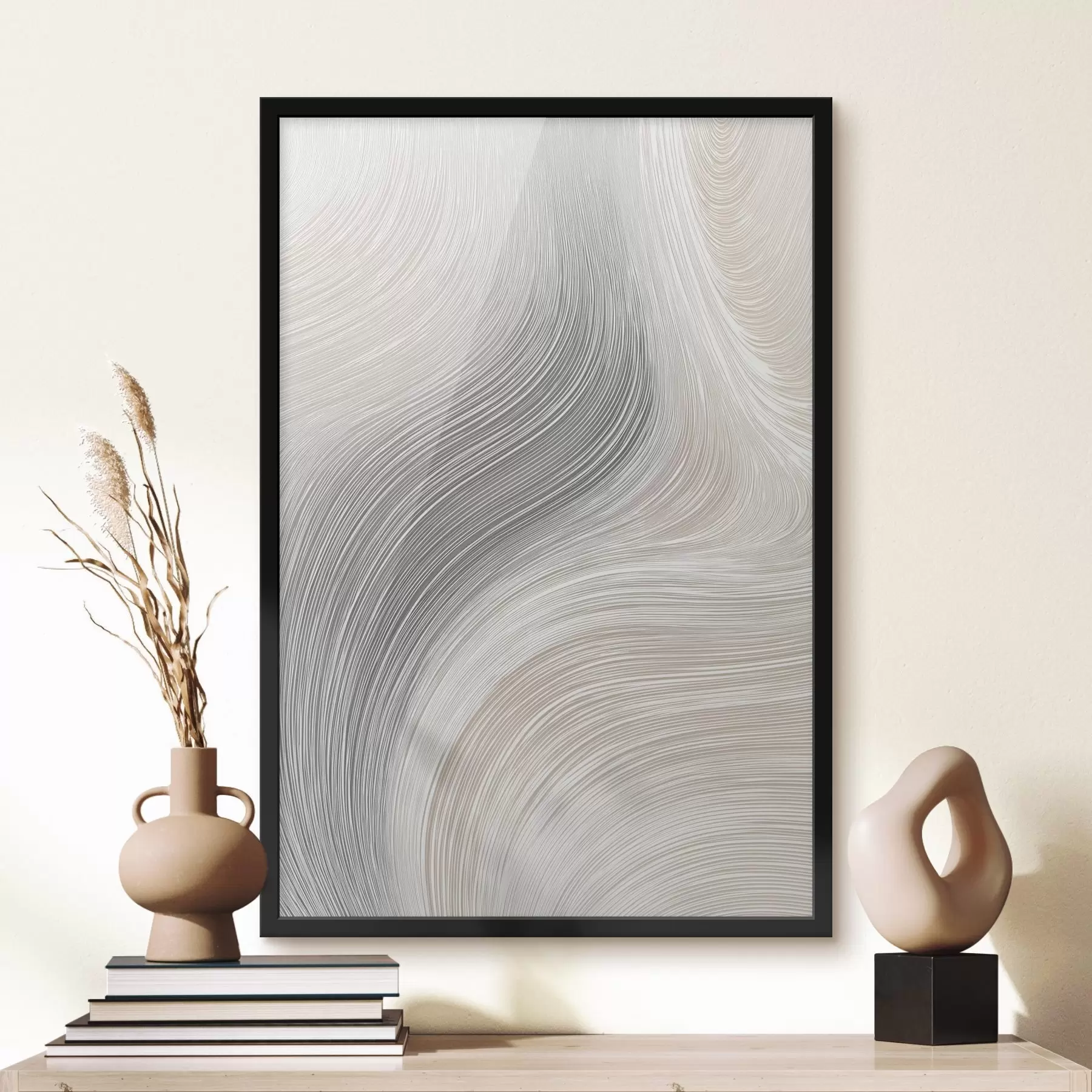 Fototapeta Abstrakcyjne, płynne linie w neutralnych odcieniach f46154