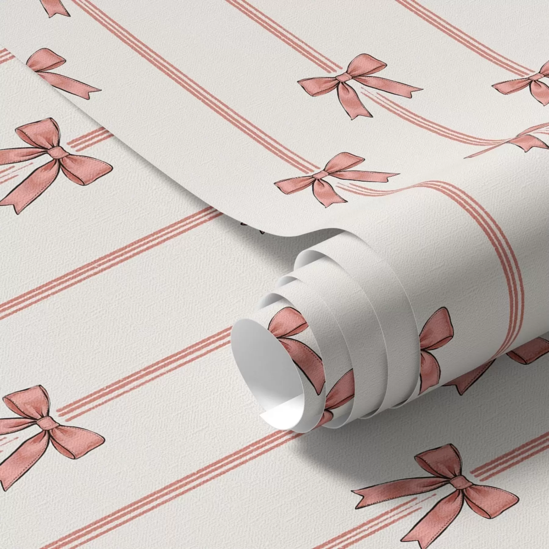 Fototapeta Pionowe wstążki z kokardkami, tło w kolorze kości słoniowej a00653