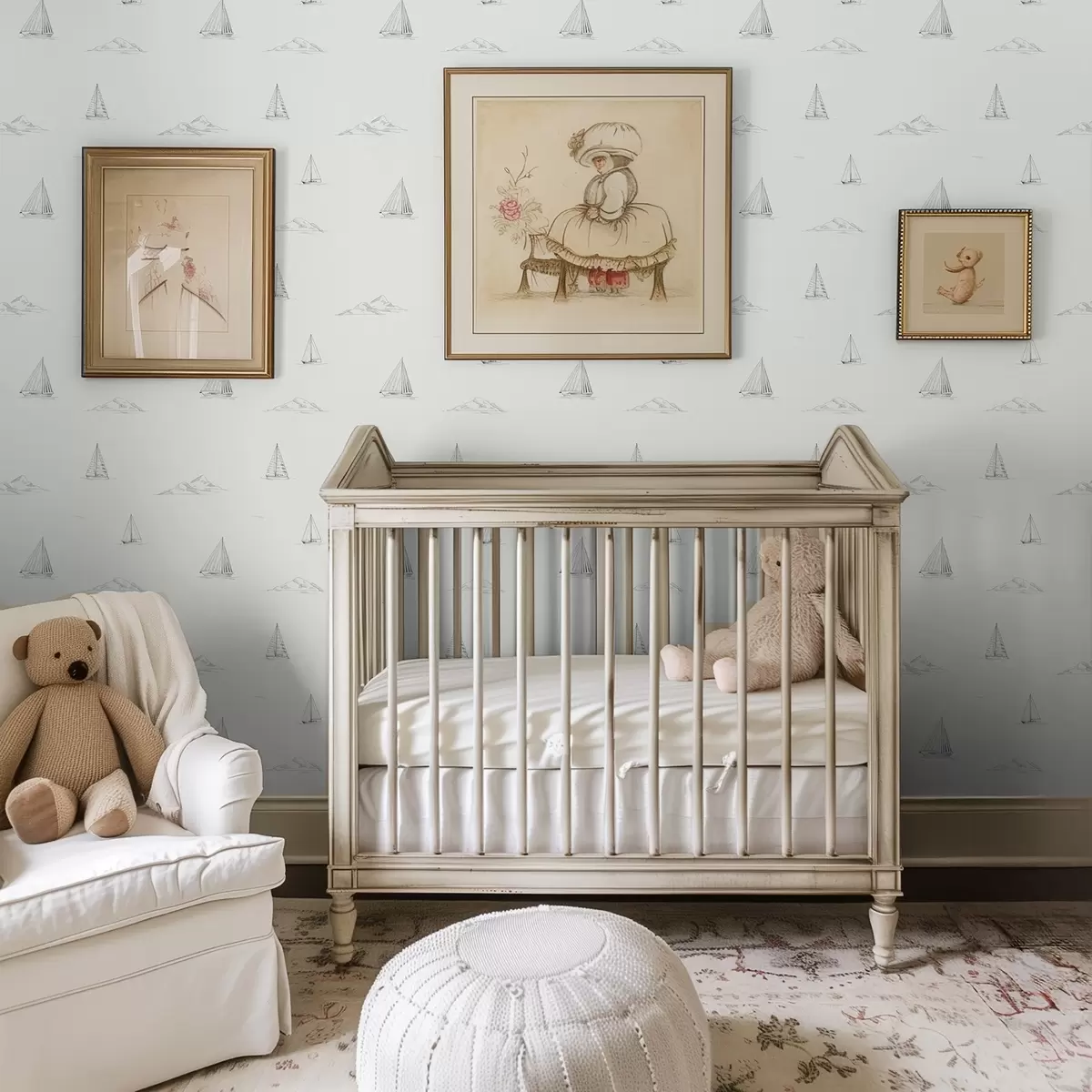 Tapeta Szkic jachtów i wysp, jasne tło a00654v2