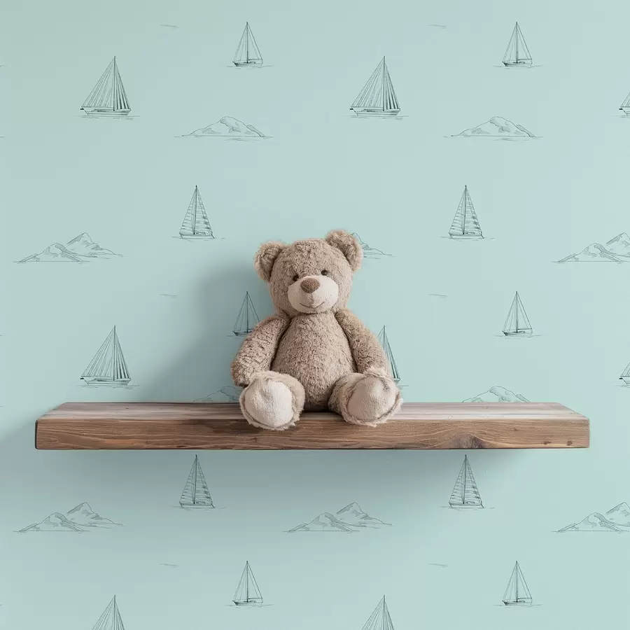 Fototapeta Szkic jachtów i wysp, miętowo-zielone tło a00654v4 kup w Polsce - Uwalls.pl Fototapeta Szkic jachtów i wysp, miętowo-zielone tło a00654v4