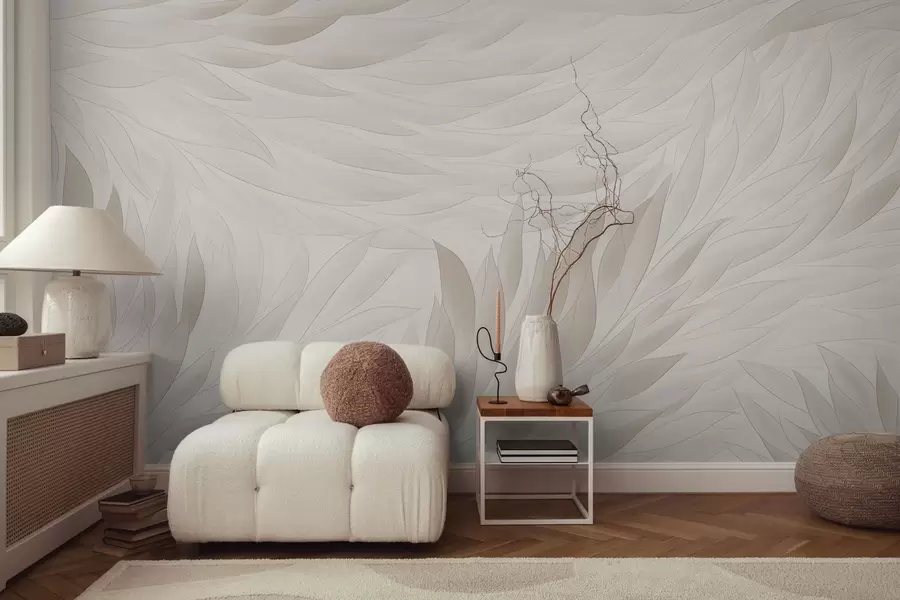 Fototapeta Faliste liście w delikatnych kremowych odcieniach w04610