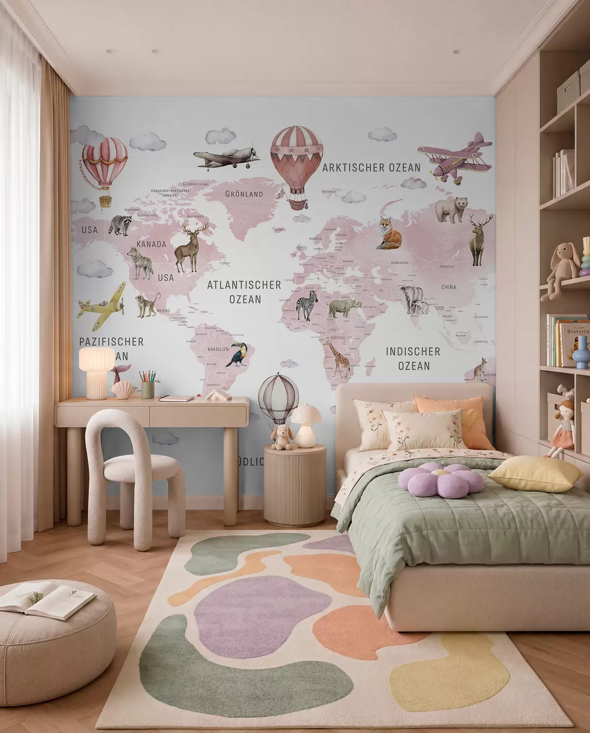 Fototapeta Różowy atlas po niemiecku c00001dev3