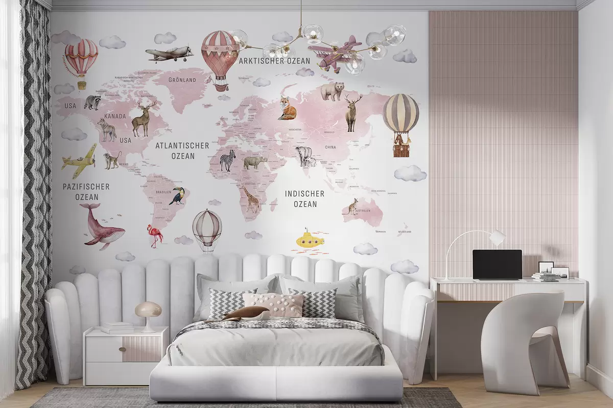 Fototapeta Różowy atlas po niemiecku c00001dev3