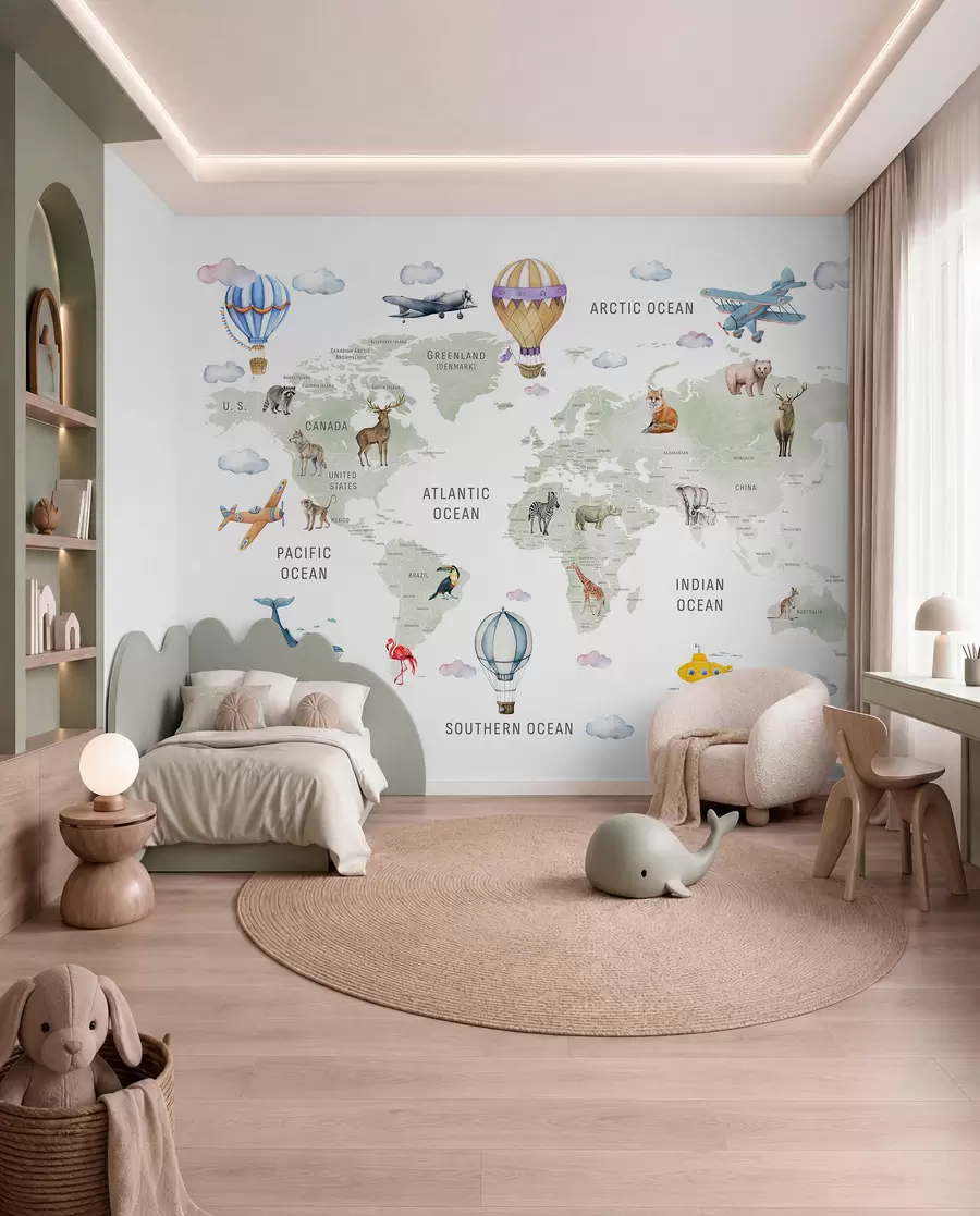 Fototapeta Zielony atlas po angielsku c00001en