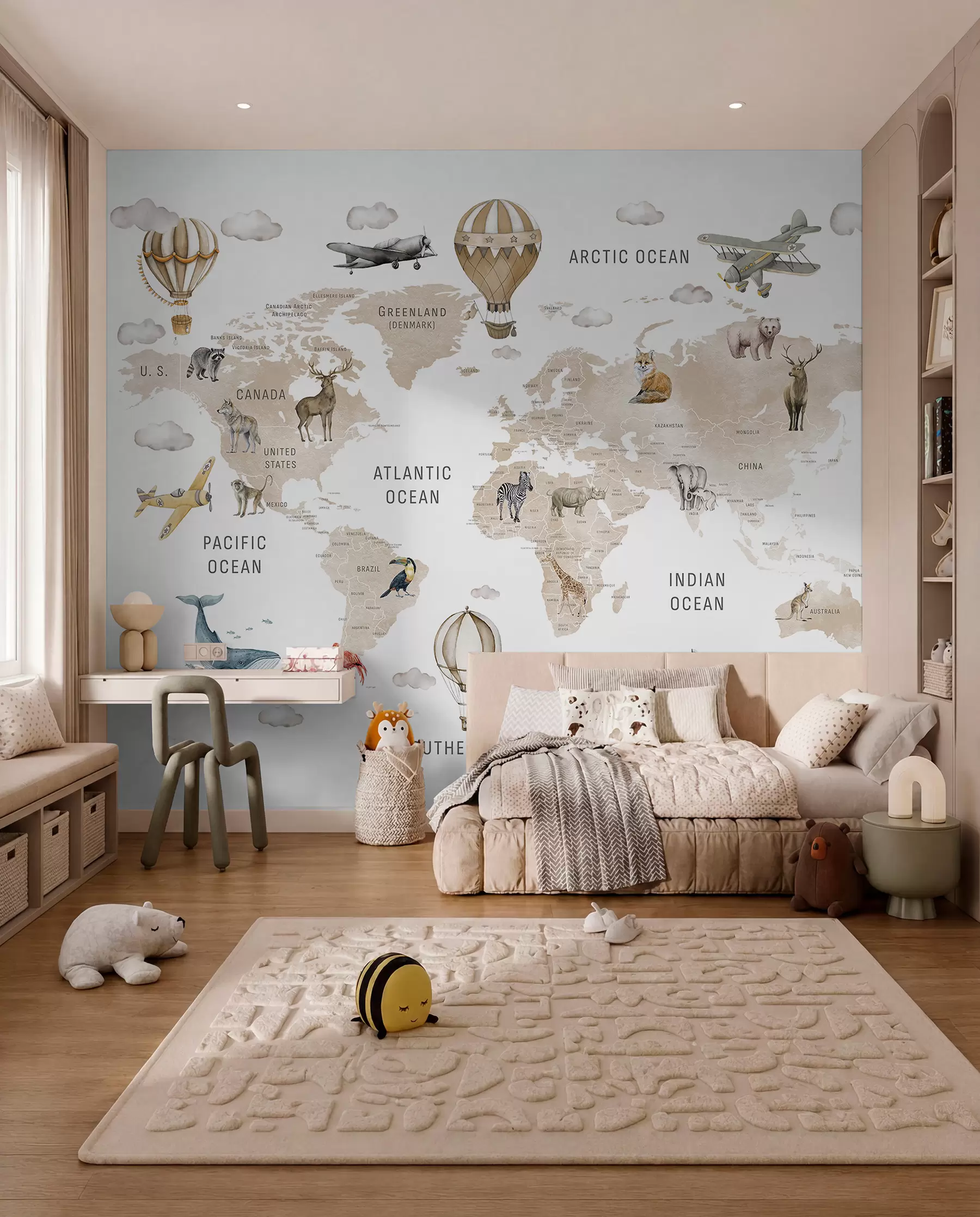 Fototapeta Zwierzęcy atlas w beżu c00001env2