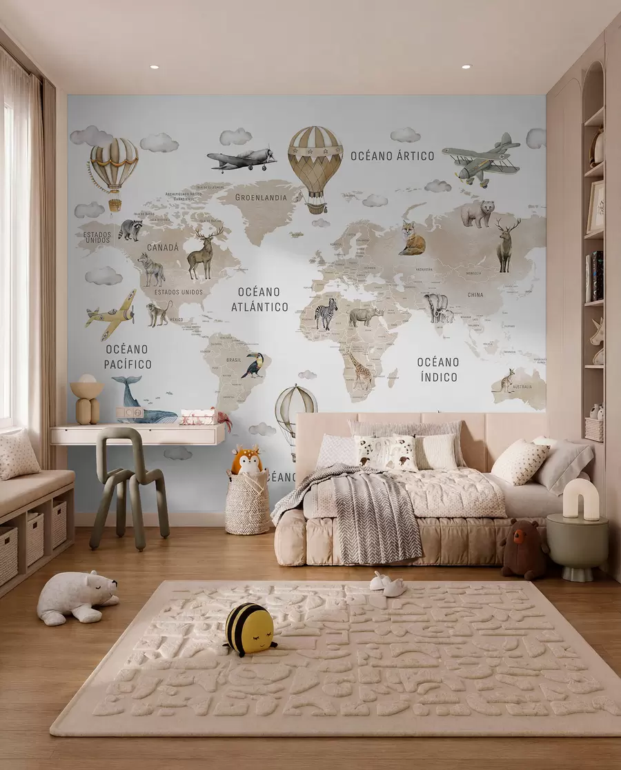 Fototapeta Beżowy atlas po hiszpańsku c00001esv2