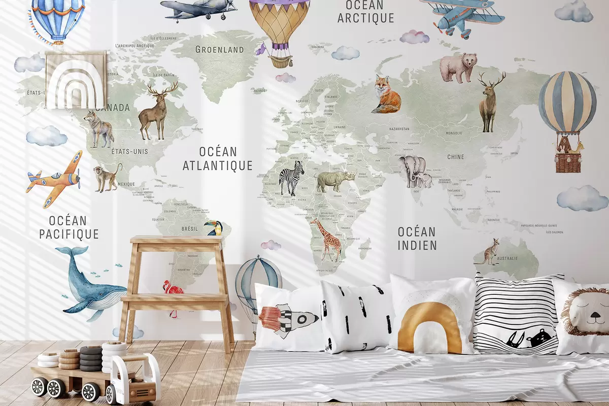 Fototapeta Zielony atlas po francusku c00001fr