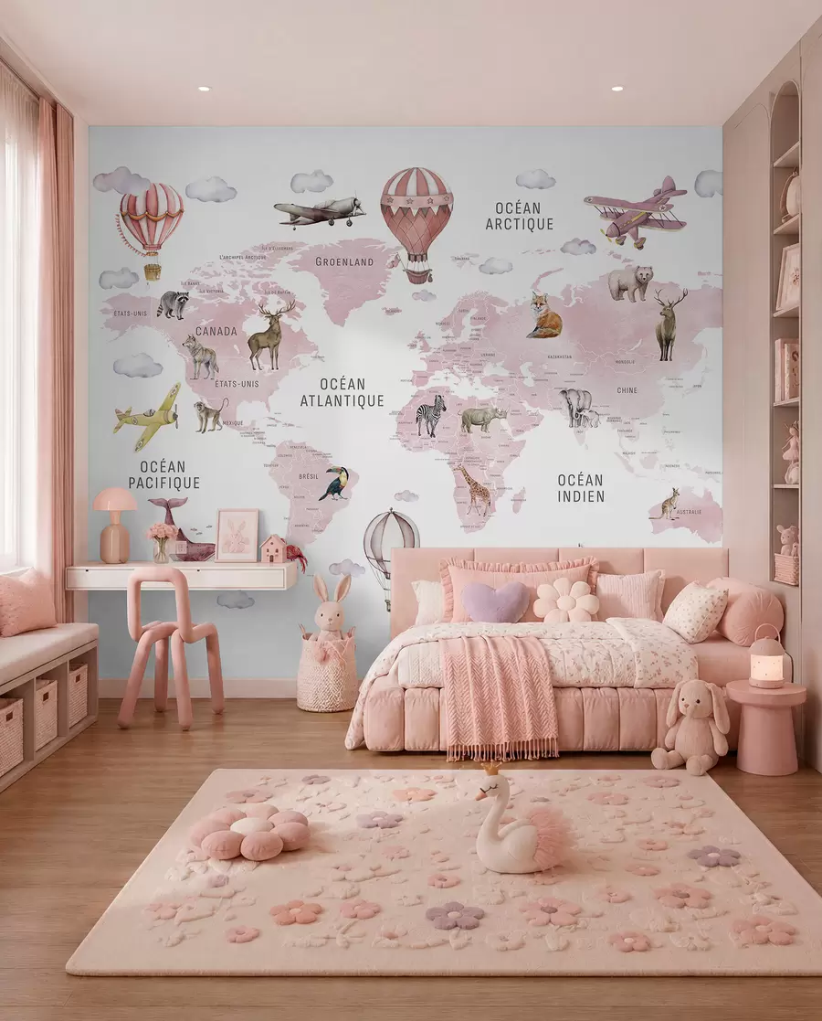 Fototapeta Różowy atlas po francusku c00001frv3