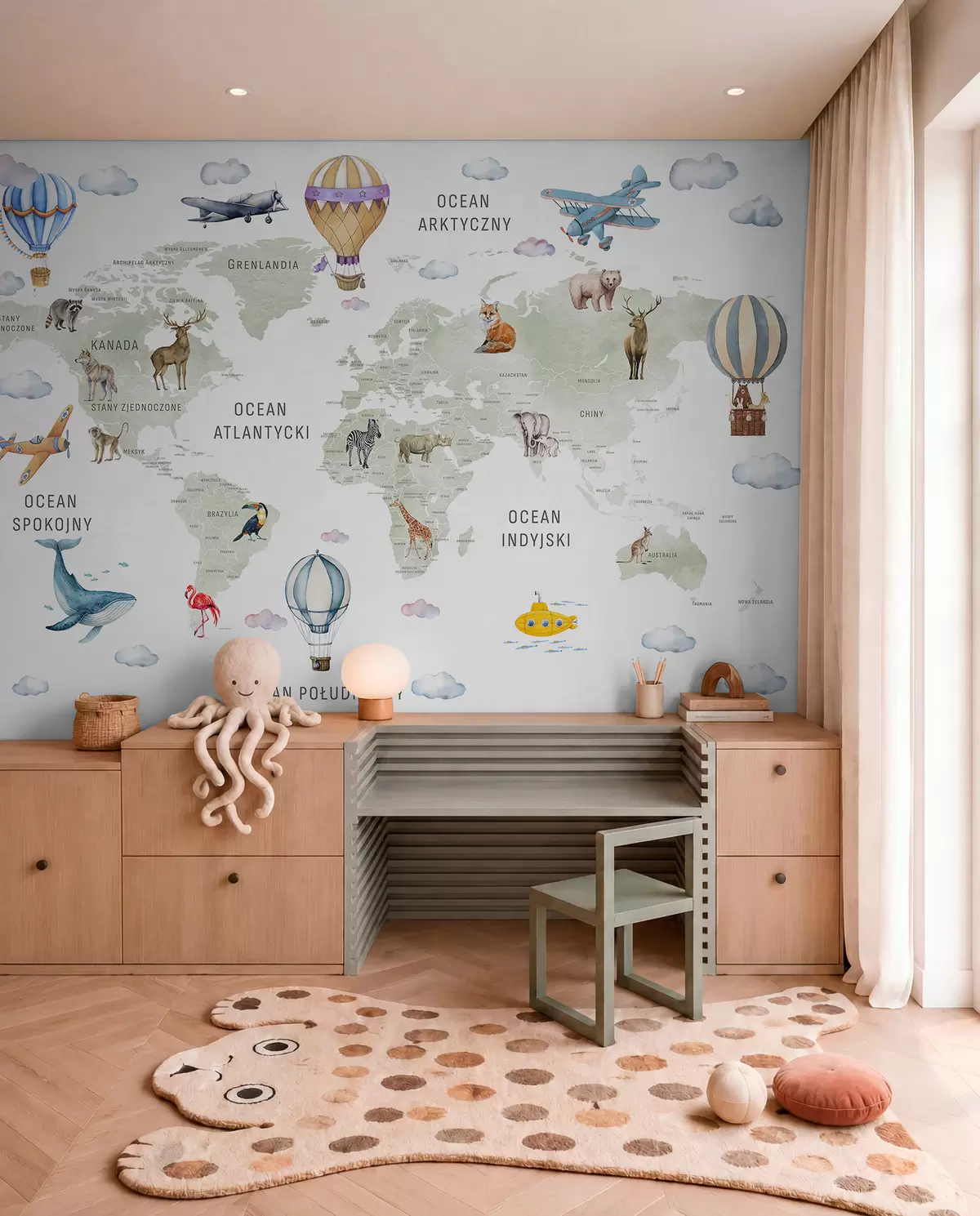 Fototapeta Zielony atlas po polsku c00001pl