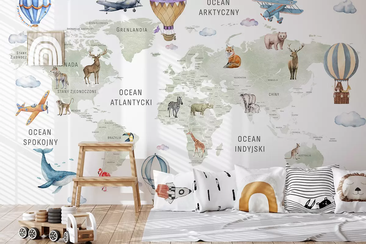 Fototapeta Zielony atlas po polsku c00001pl