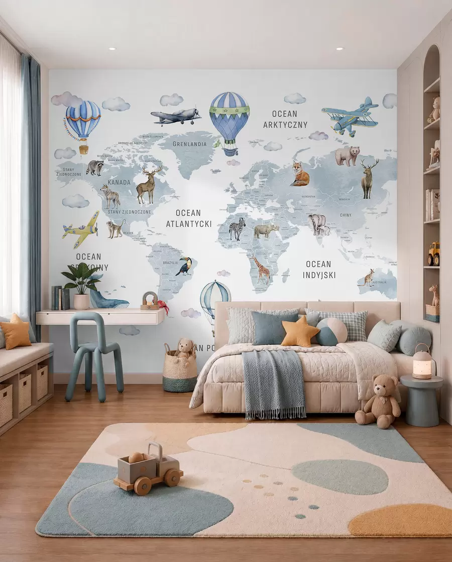 Fototapeta Błękitny atlas po polsku c00001plv1