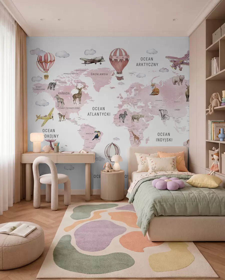 Fototapeta Różowy atlas po polsku c00001plv3