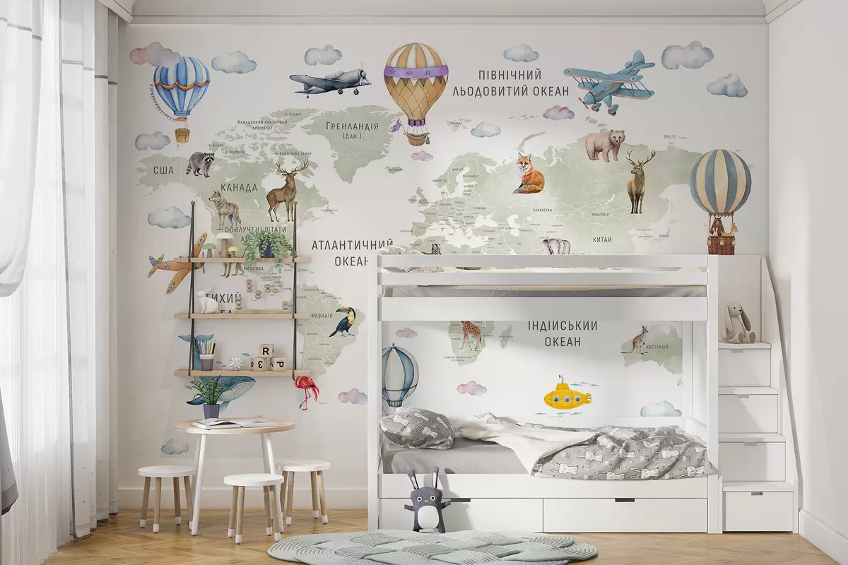 Fototapeta Zielony atlas po ukraińsku c00001uk