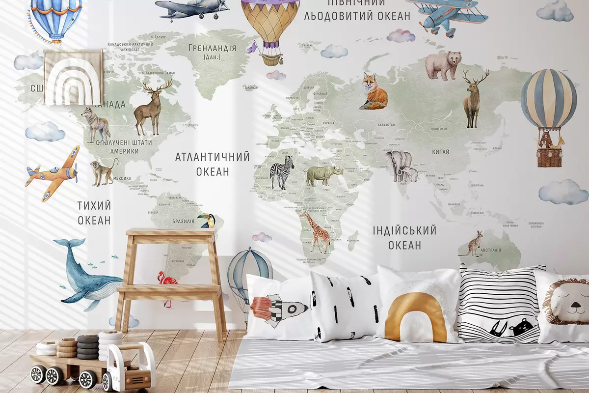 Fototapeta Zielony atlas po ukraińsku c00001uk