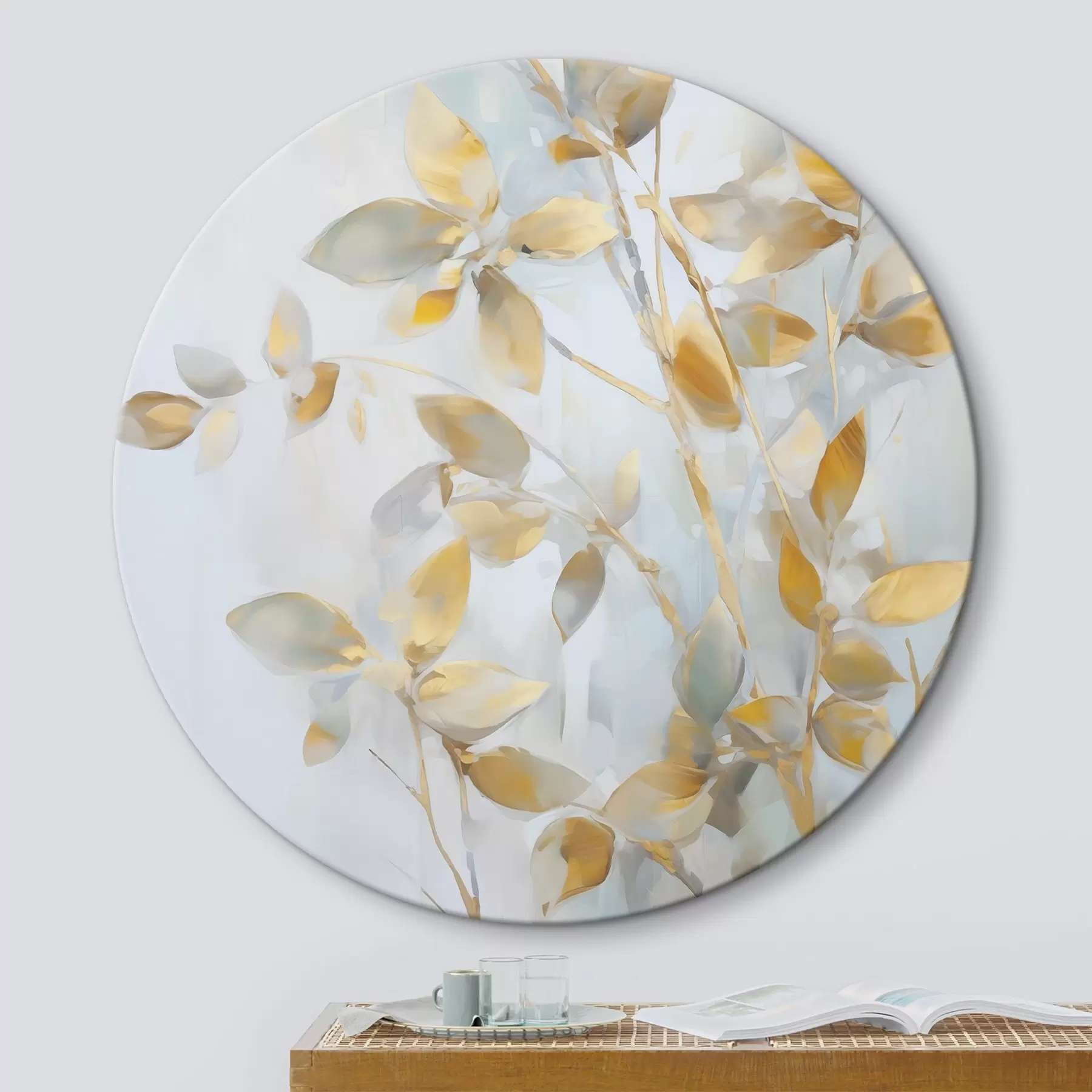 Obraz Abstrakcyjne liście imitujące malarstwo r46348