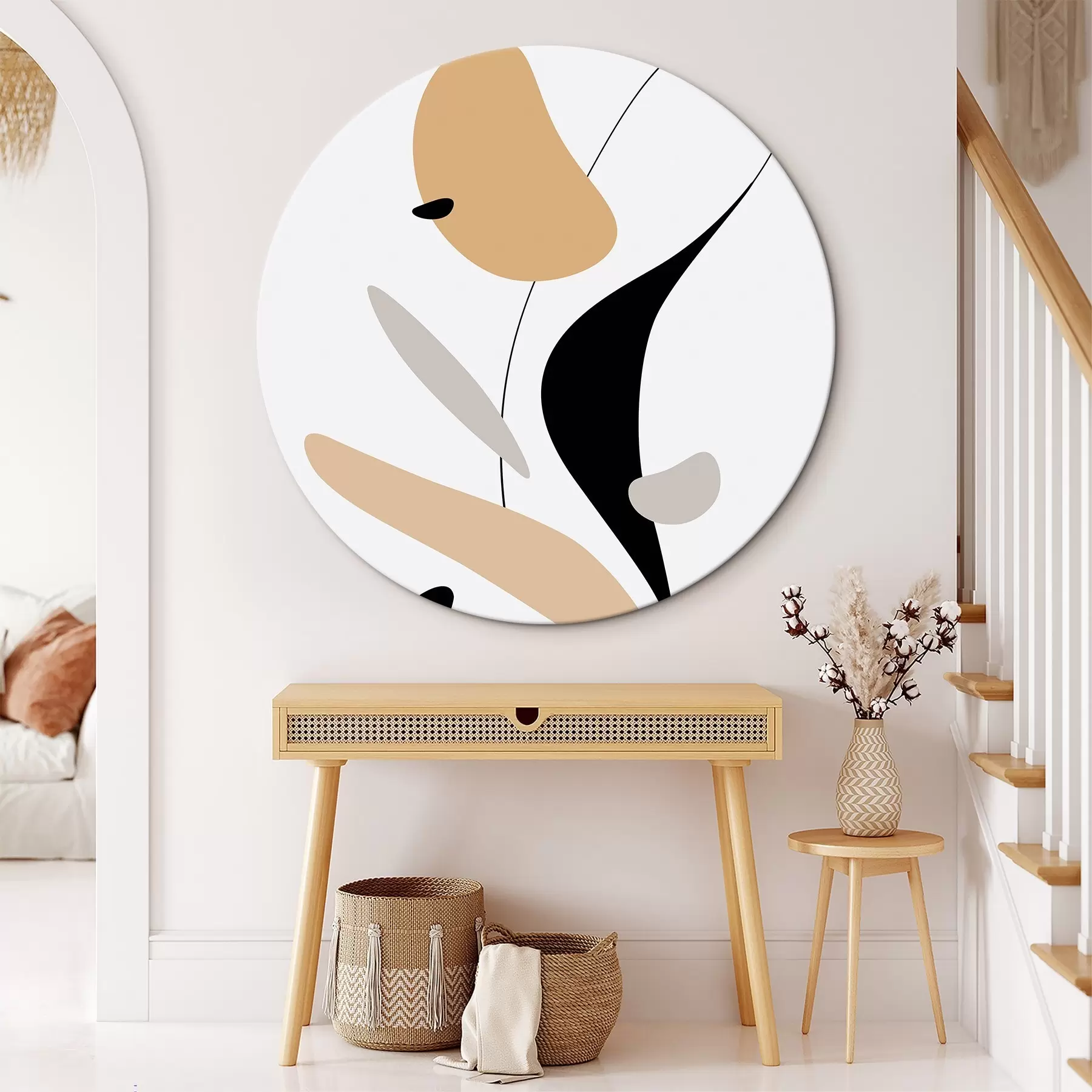 Obraz Abstrakcyjna kompozycja z plamami i liniami r46350