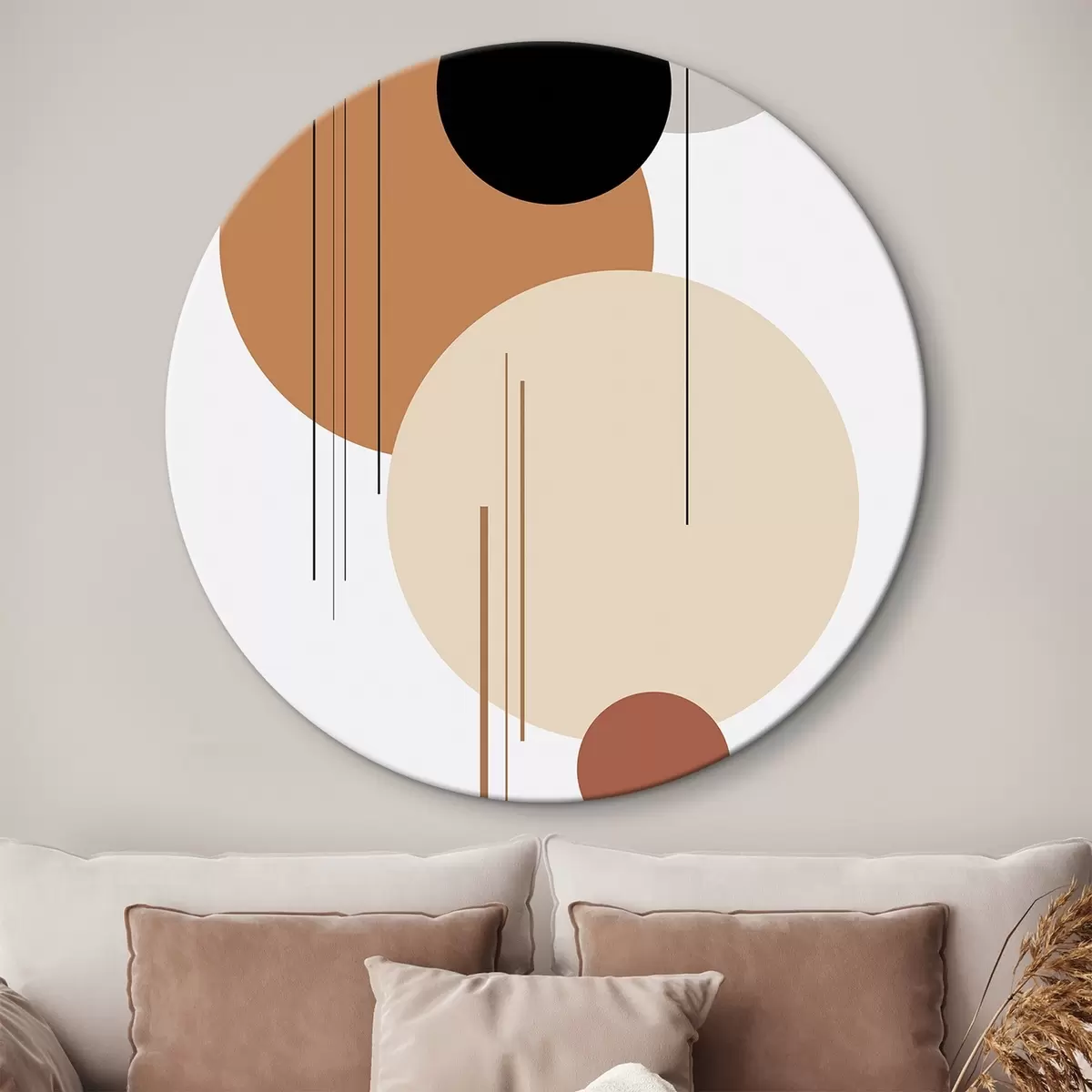 Okrągłe obrazy Abstrakcyjna kompozycja geometryczna r46351