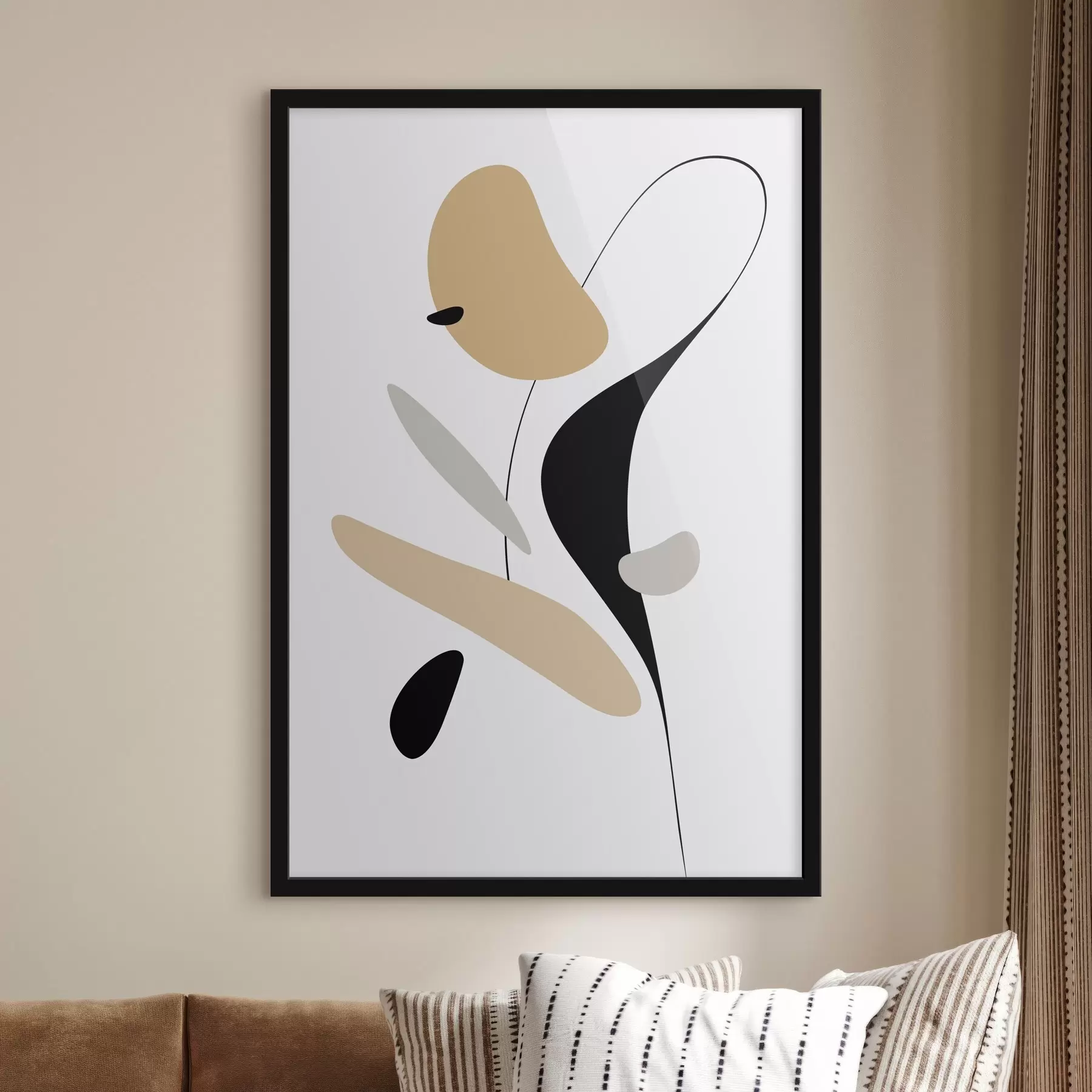 Fototapeta Abstrakcyjna kompozycja z plamami i liniami f46350