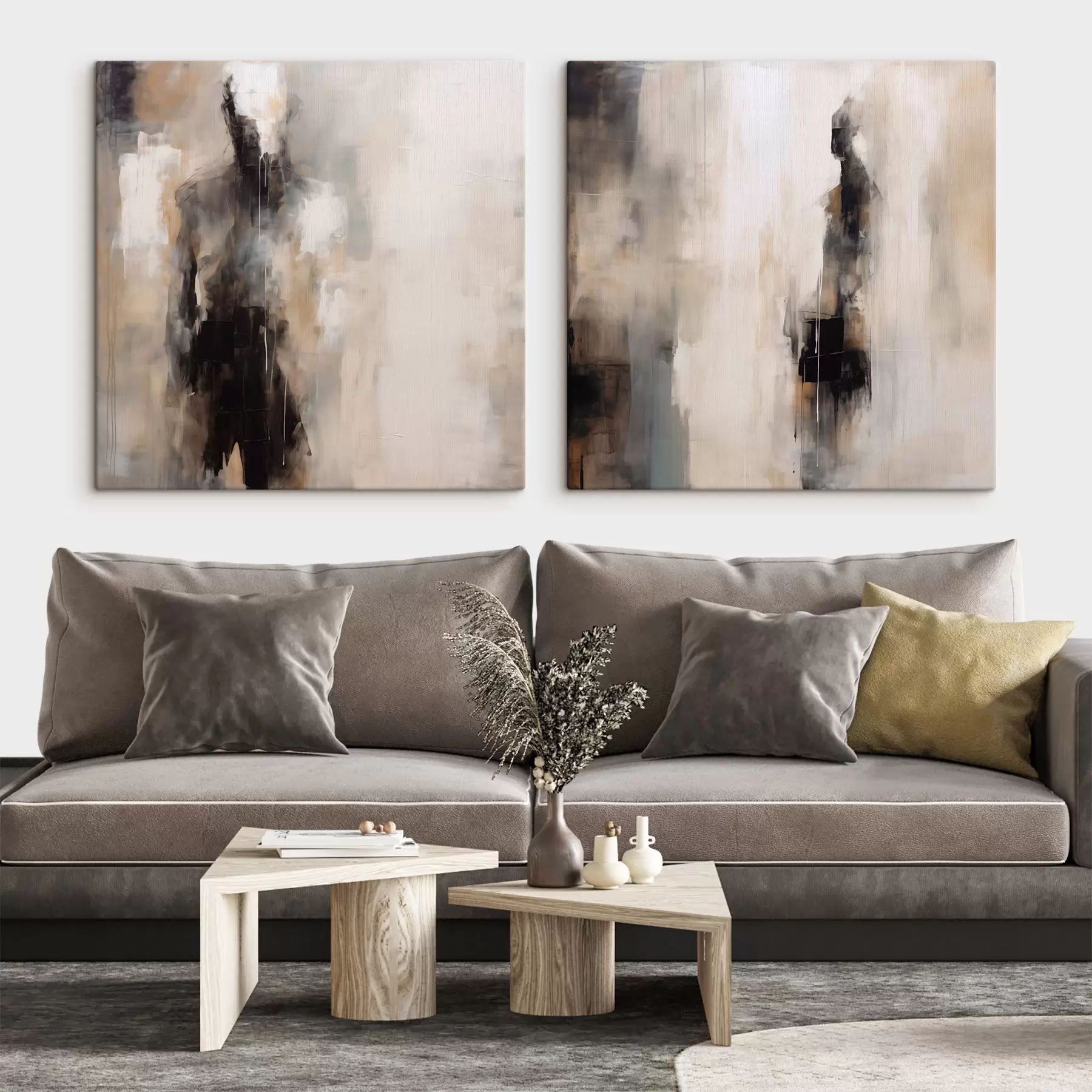 Obraz Abstrakcyjne postacie ludzkie w cieniu m00860