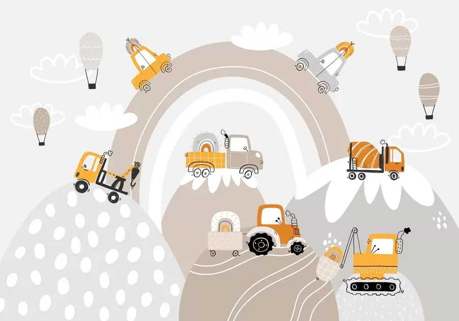 Fototapeta Samochody dla dzieci, traktory w04765