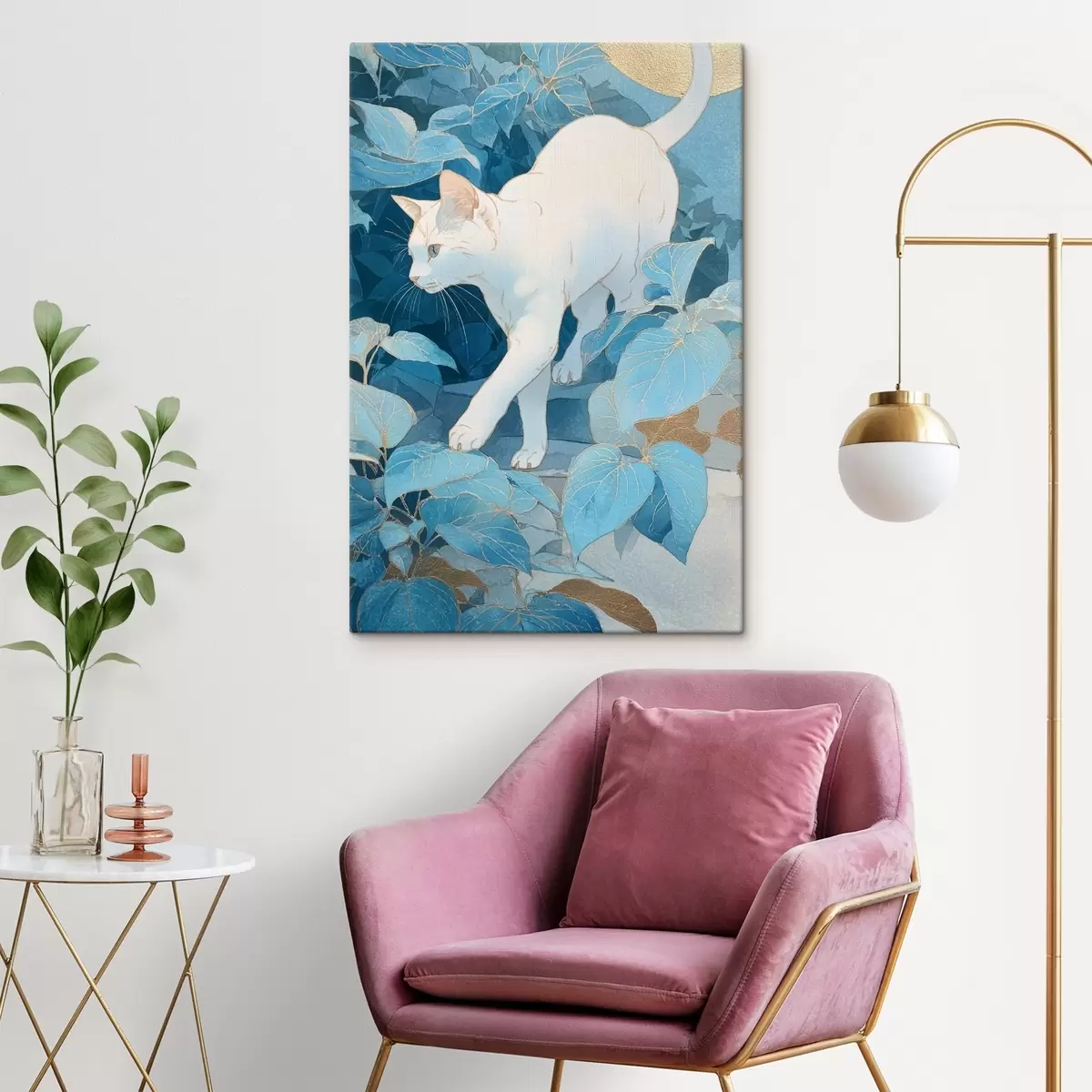 Obraz Kot wśród liści s46362