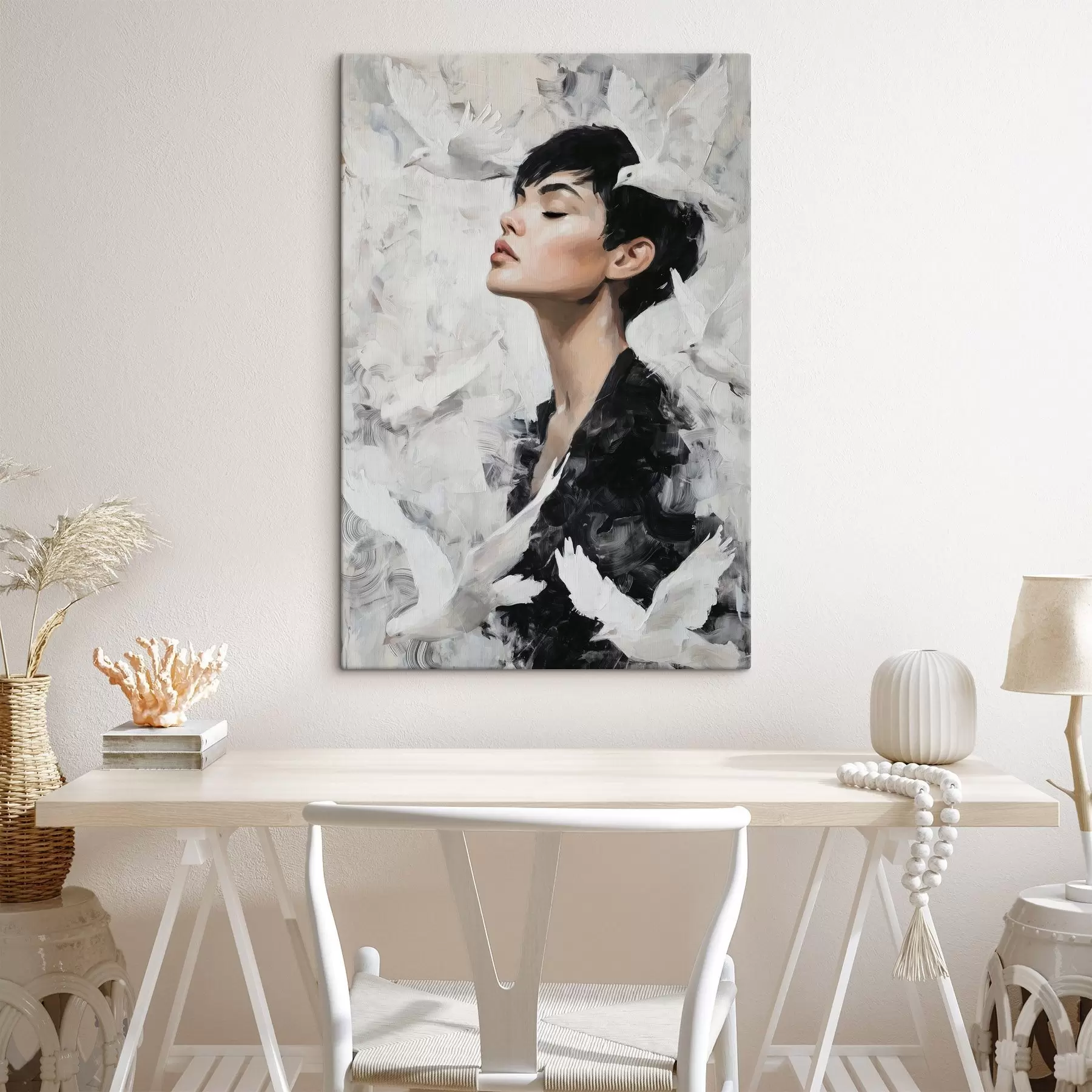 Obraz Dziewczyna i ptaki s46365