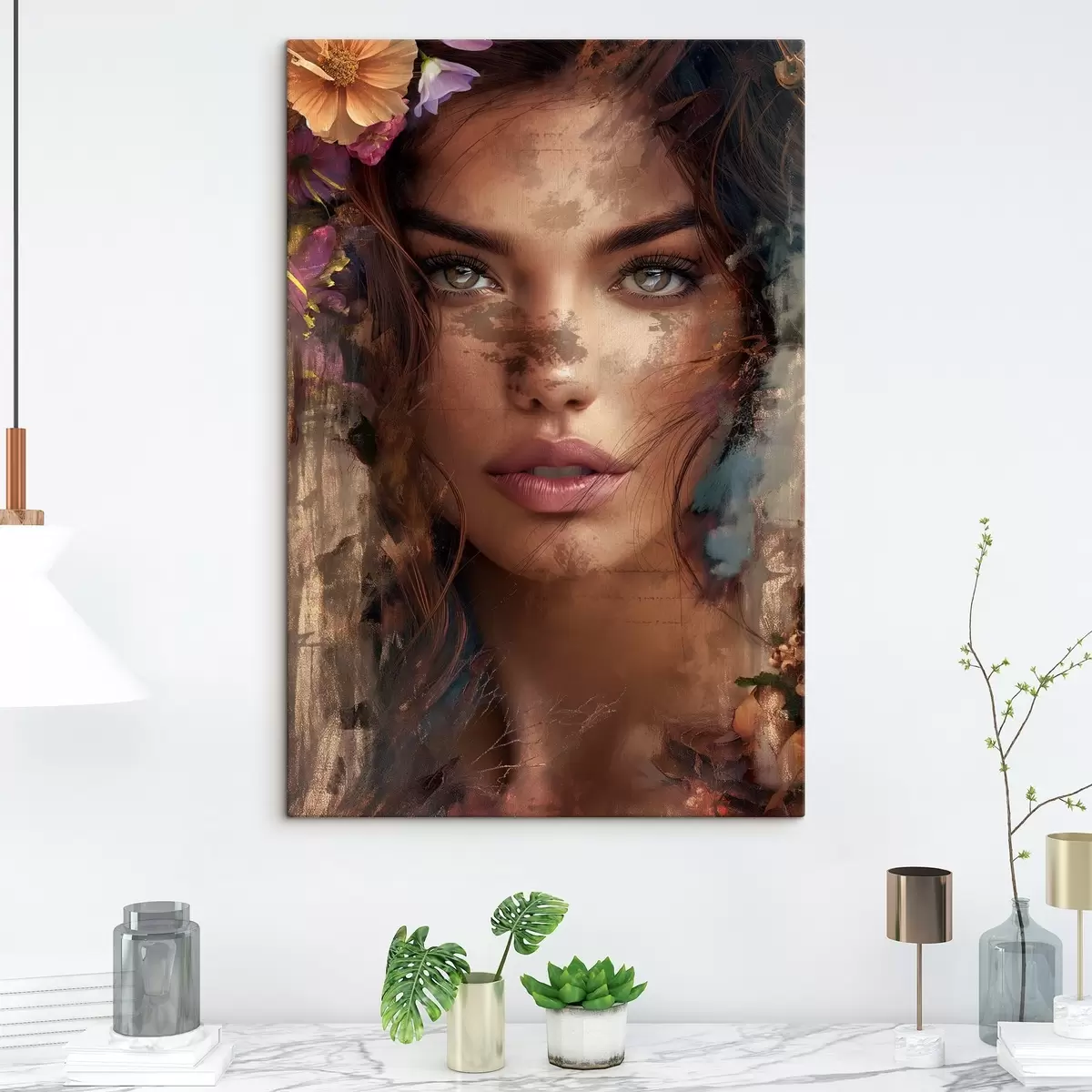 Obraz Twarz dziewczyny z farbą s46379