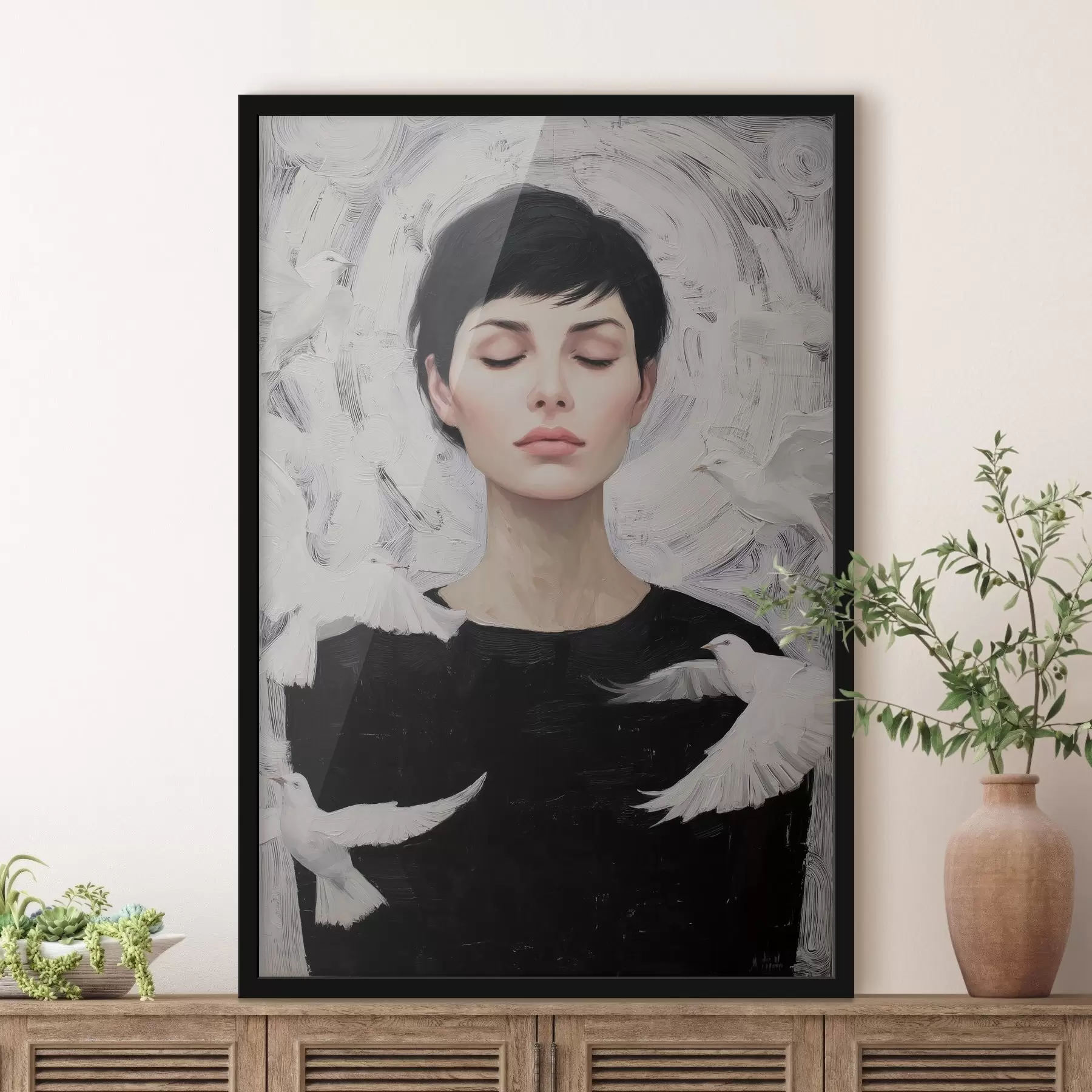 Fototapeta Dziewczyna z ptakami f46368