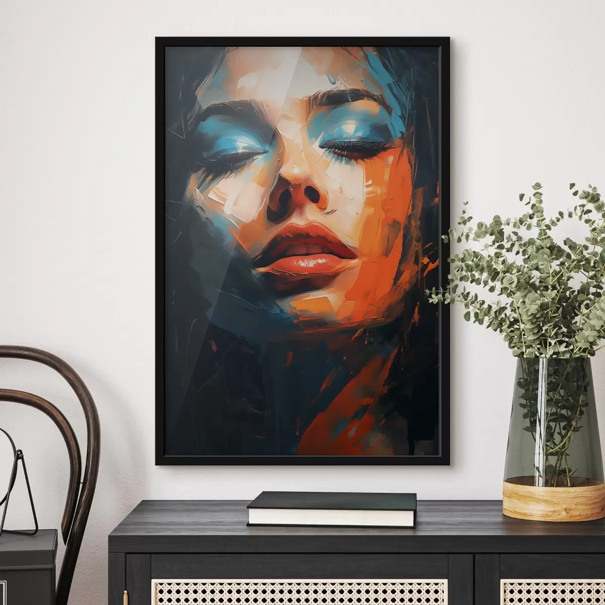 Plakat Twarz dziewczyny z farbą f46377