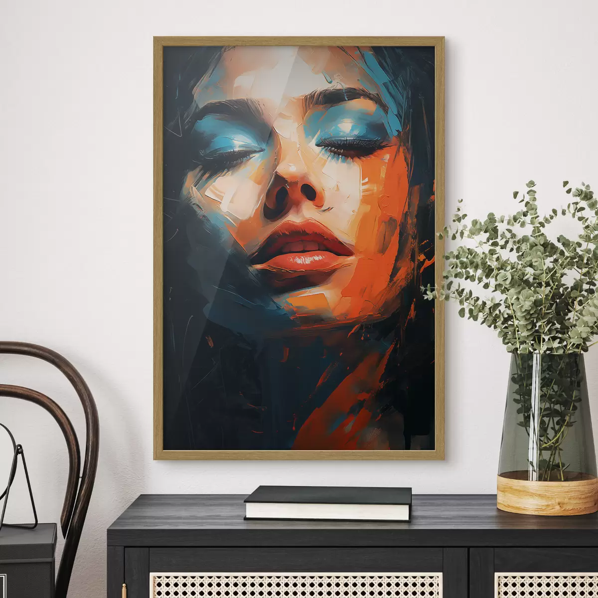 Plakat Twarz dziewczyny z farbą f46377