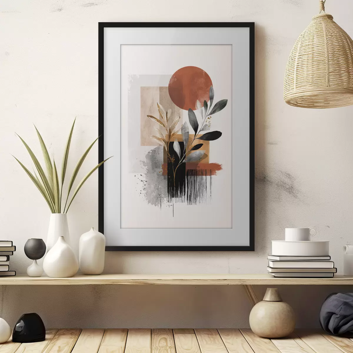 Plakat Geometria i abstrakcja liści f46388