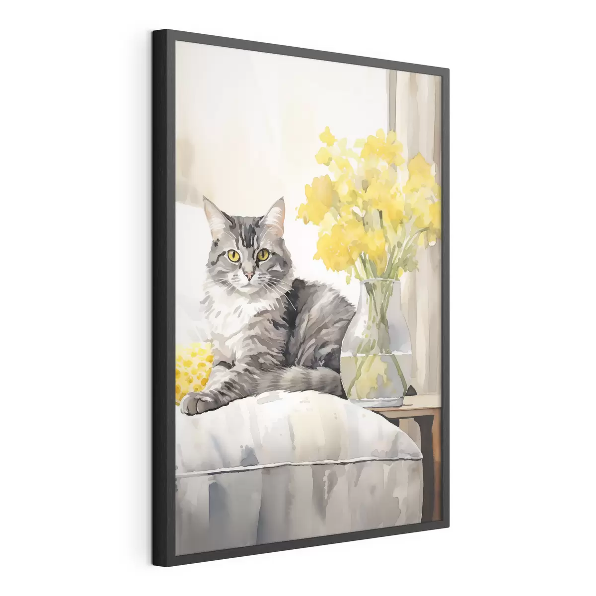 Plakat Kot i kwiaty f46426