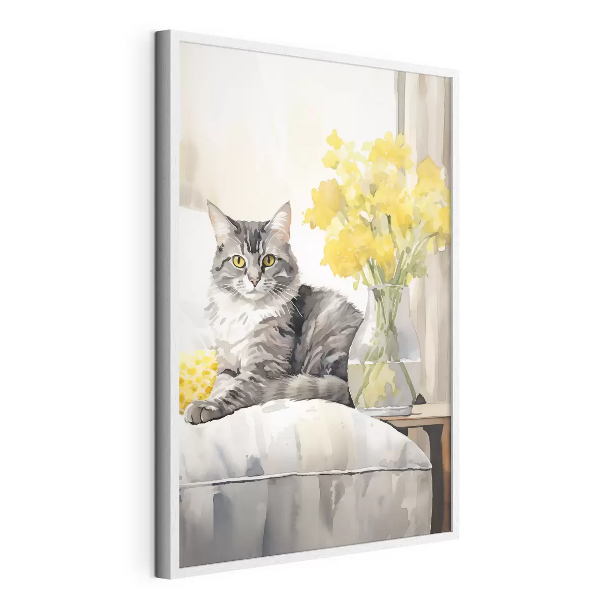 Plakat Kot i kwiaty f46426