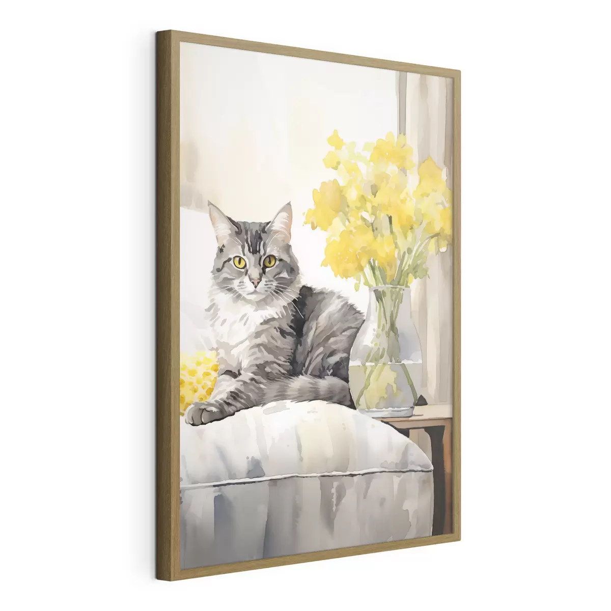 Plakat Kot i kwiaty f46426