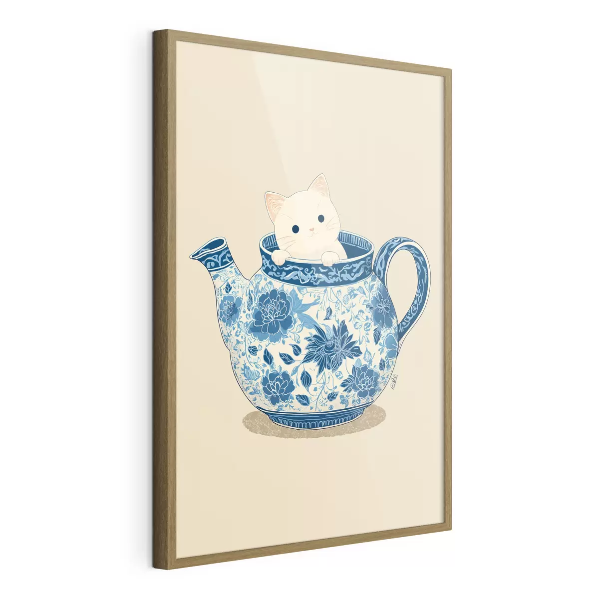 Plakat Kot w czajniczku f46431