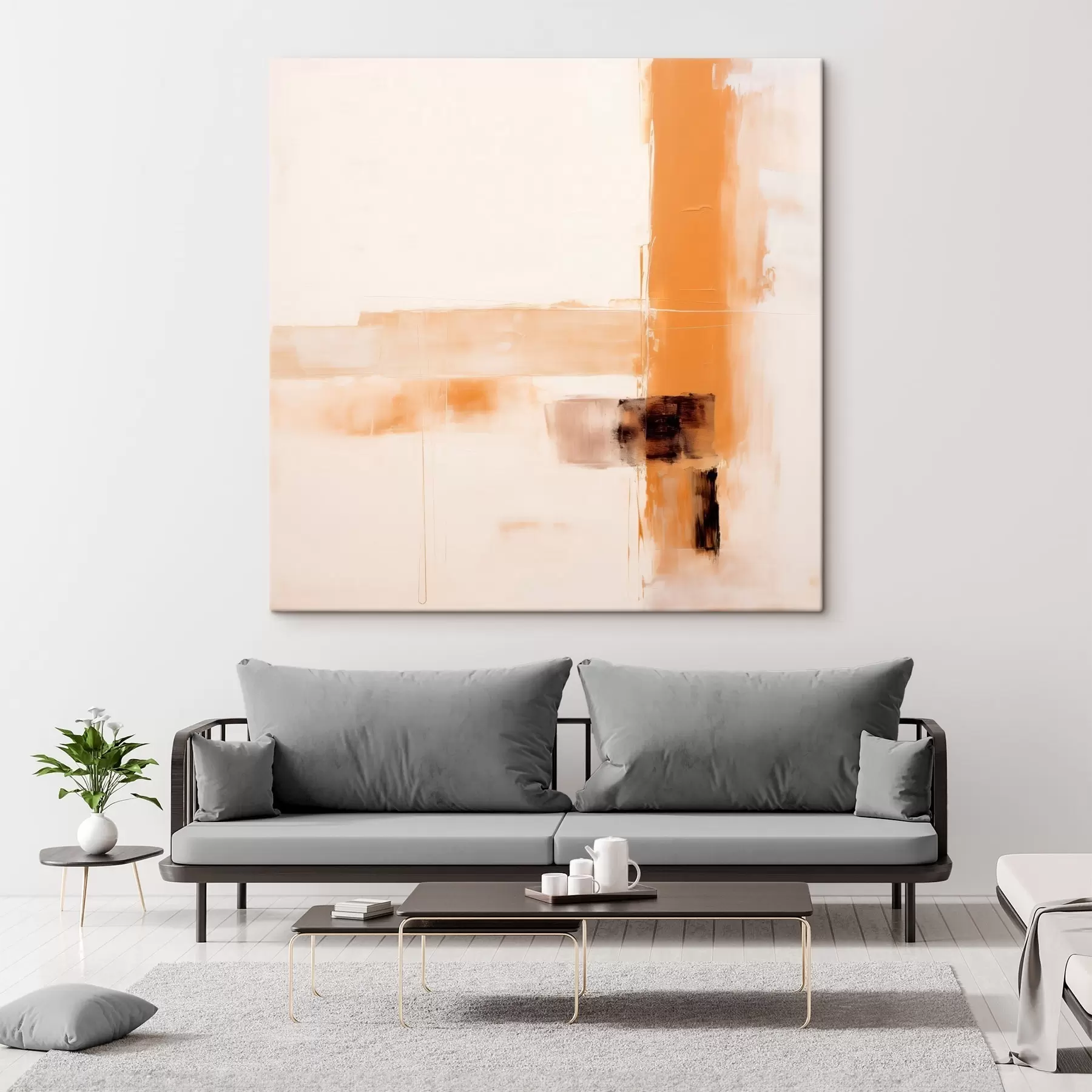 Obraz Pomarańczowo-brązowa abstrakcja s46307