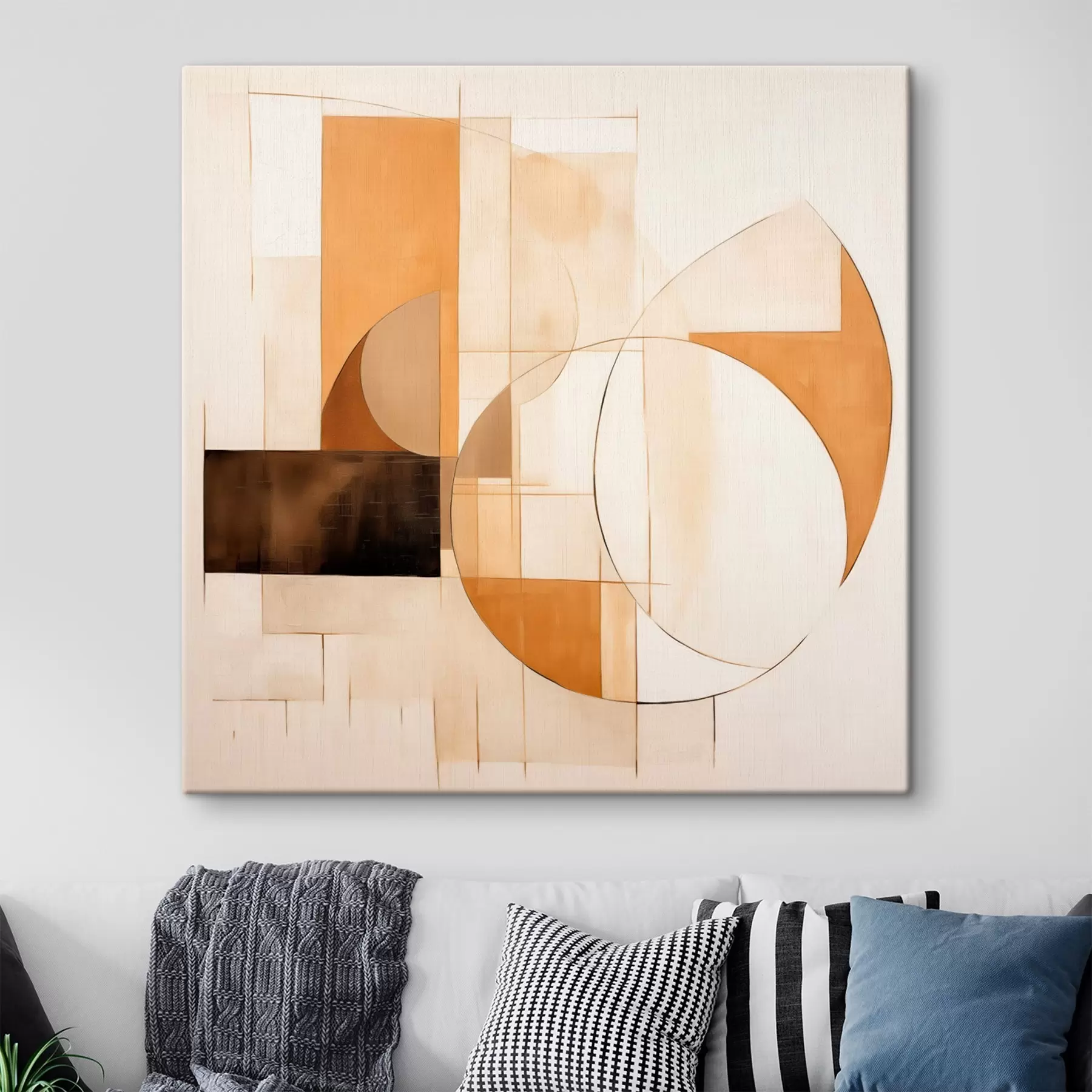 Obraz Abstrakcyjna minimalistyczna kompozycja w ciepłych odcieniach s46321