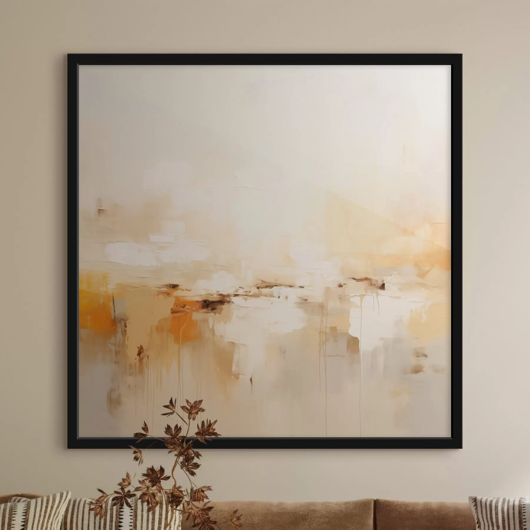 Fototapeta Jasna abstrakcja w stylu olejnym z pomarańczowymi akcentami f46315