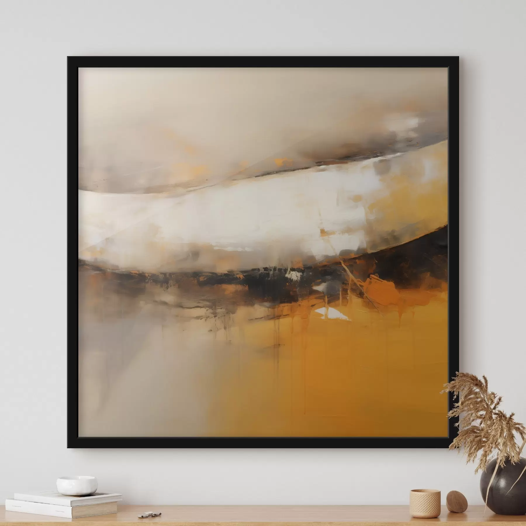 Fototapeta Dynamiczna kompozycja w pomarańczowych i ciemnych odcieniach f46318