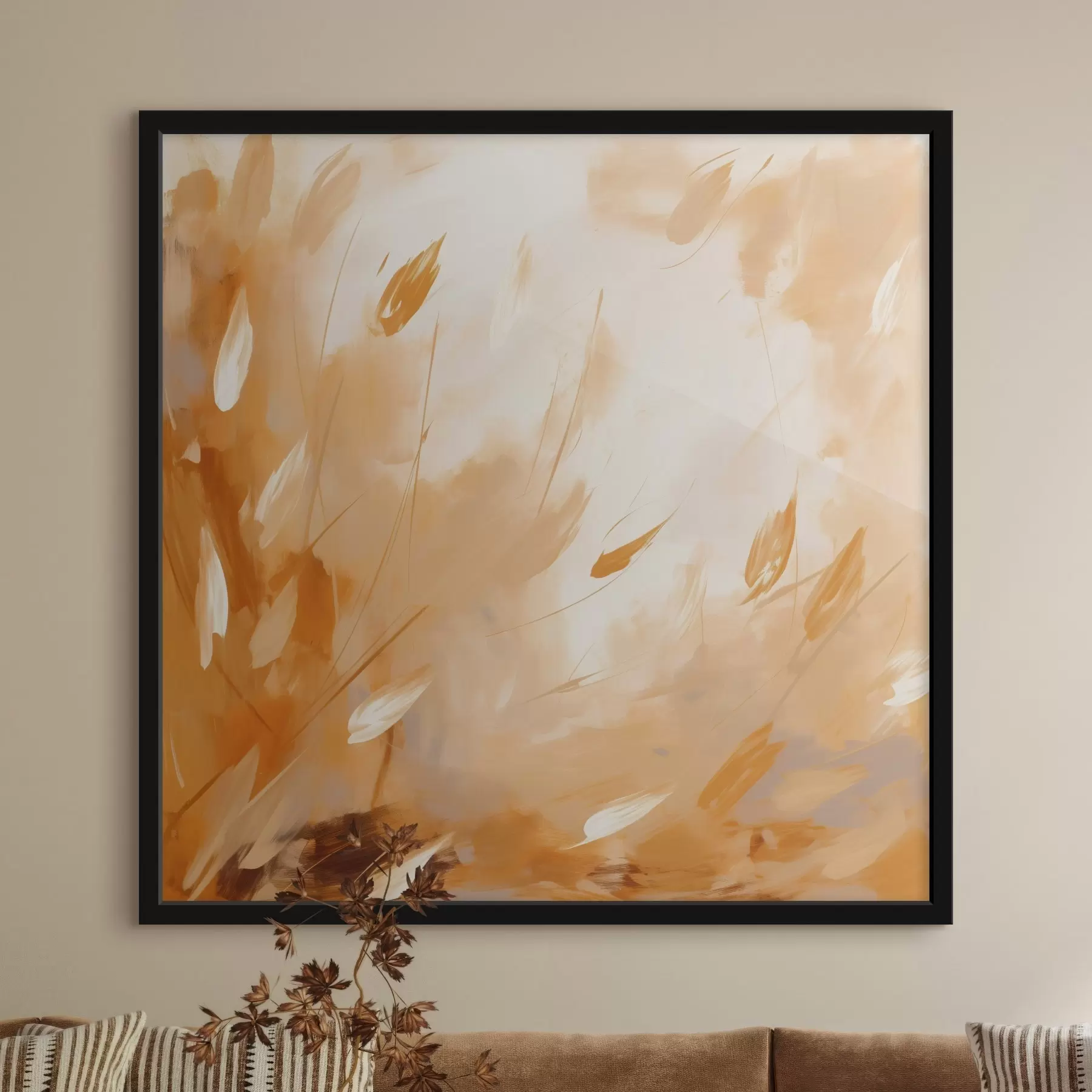 Fototapeta Abstrakcyjne płatki i łodygi w stylu olejnym f46319